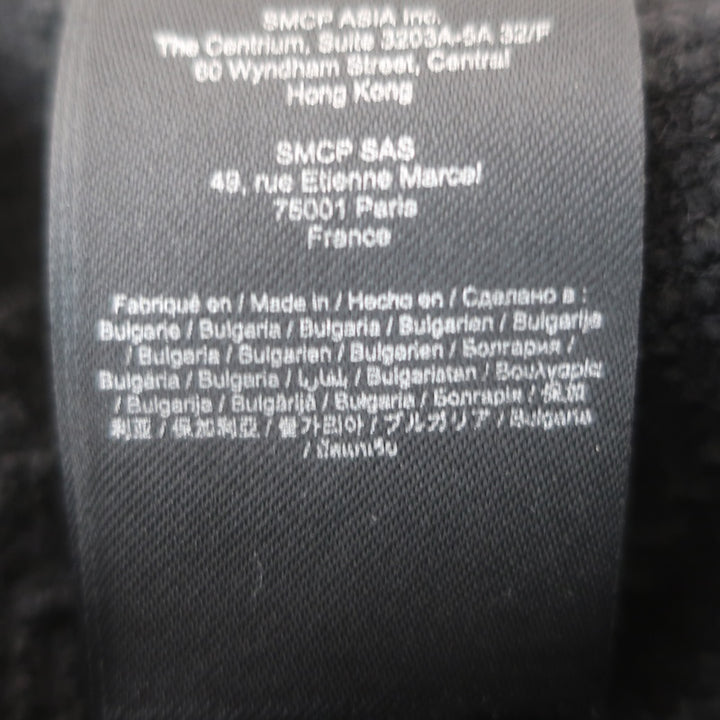 Maje Izola Tweed Short Sleeve Romper Black Wool-Blend Size 40
