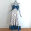 Alexis Halter Midi Dress Nuri Cream/Blue Printed Linen-Cotton Size Medium