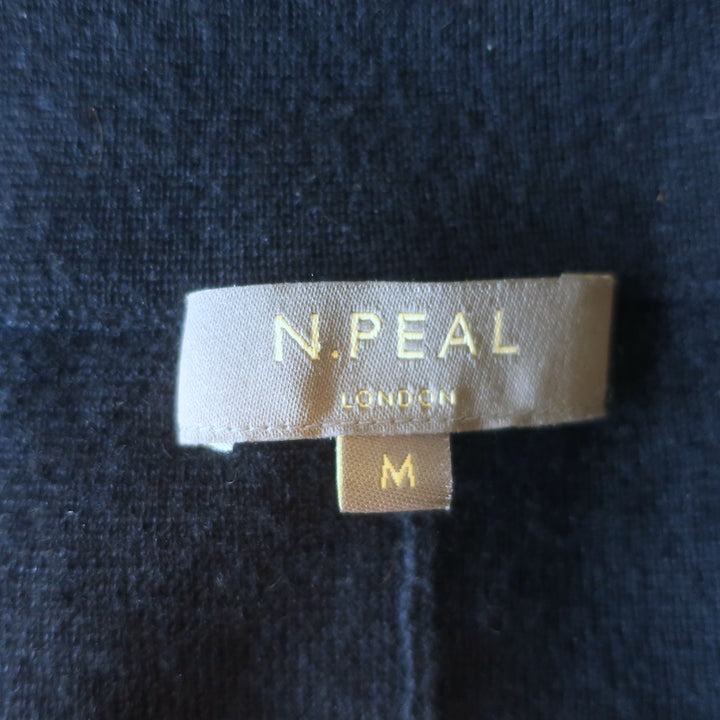 N.Peal Knit Blazer Navy Cashmere-Silk Size Medium Two-Button Jacket