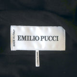 Emilio Pucci Embellished Shoulder Dress Black Ruched Wool Jersey Size US 6