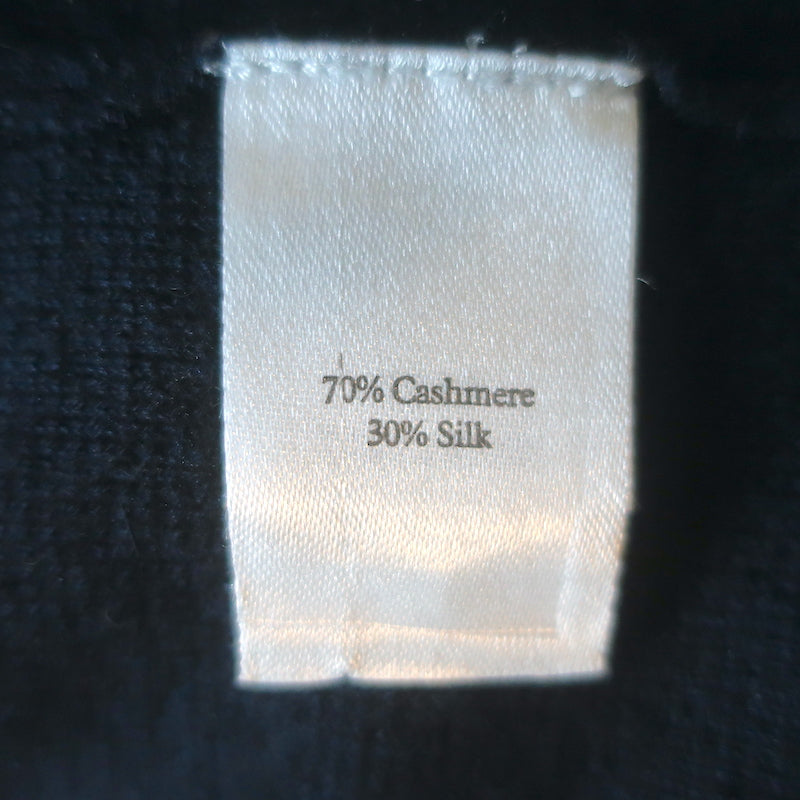 N.Peal Knit Blazer Navy Cashmere-Silk Size Medium Two-Button Jacket