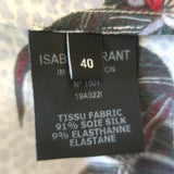 Isabel Marant Tie-Neck Top Floral Print Stretch Silk Size 40 Long Sleeve Blouse