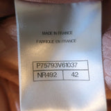 Chanel Asymmetric Ruffled Tweed Double Breasted Jacket Black/Pink Size 42