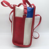 Balenciaga Bazar XS Striped Convertible Tote Red/Blue Leather Crossbody NEW
