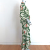 Adriana Degreas x Cult Gaia Tie-Front Midi Dress Tropical Print Silk Size Large