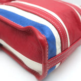 Balenciaga Bazar XS Striped Convertible Tote Red/Blue Leather Crossbody NEW