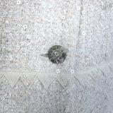 Chanel CC Embroidered Lace-Trim Sequined Tweed Jacket Cream Size 42