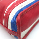 Balenciaga Bazar XS Striped Convertible Tote Red/Blue Leather Crossbody NEW