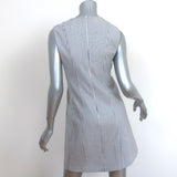 Theory Helaina Sleeveless Mini Dress Navy/White Striped Stretch Wool Size 2