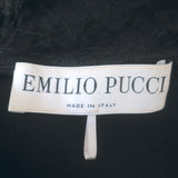 Emilio Pucci Sequined Lace Yoke Dress Black Stretch Jersey Size US 6