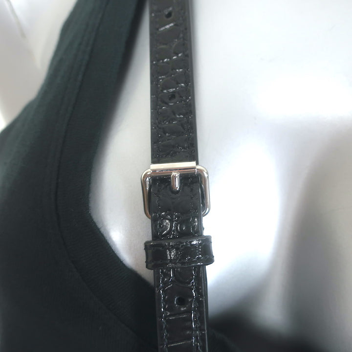 Saint Laurent Sac De Jour Small Tote Black Croc-Embossed Leather Crossbody Bag NEW