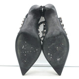 Valentino Noir Rockstud Caged Pumps Black Leather Size 39 Pointed Toe Heels