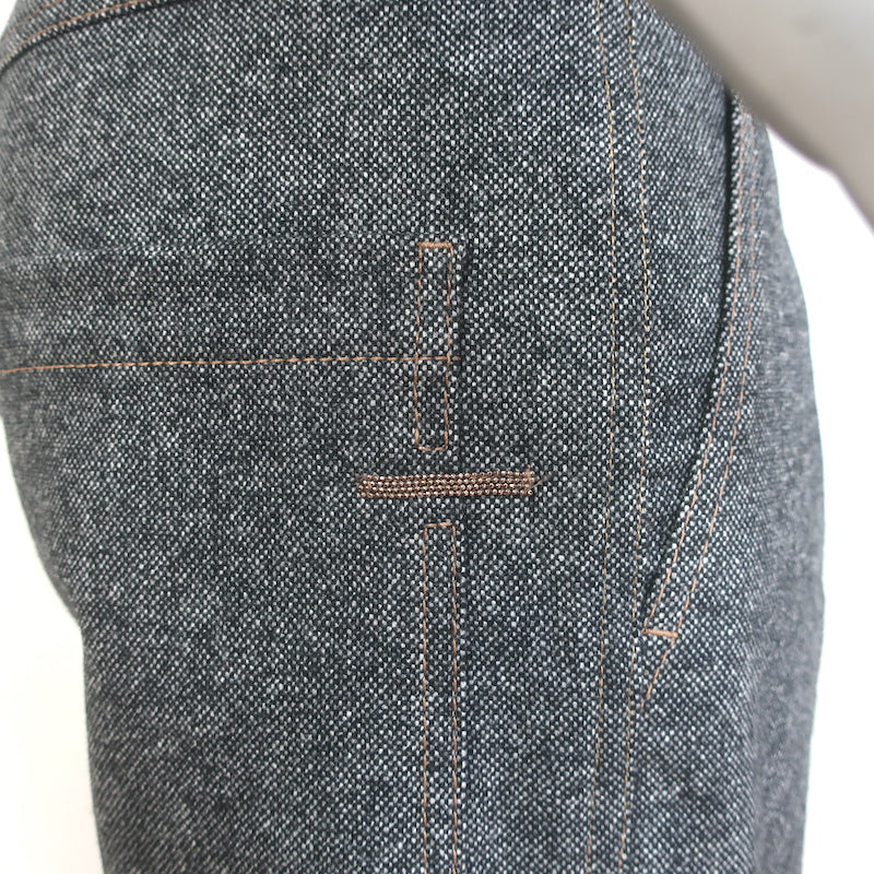 Brunello Cucinelli Monili-Detail Cropped Trousers Charcoal Wool-Cashmere Size 38