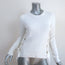 MICHAEL Michael Kors Lace-Up Sweater White Cotton Ribbed Knit Size Extra Small