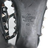 Valentino Noir Rockstud Caged Pumps Black Leather Size 39 Pointed Toe Heels
