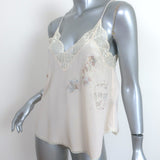 Zadig & Voltaire Christy Strass Rhinestone Camisole Ecru Silk Size Extra Small