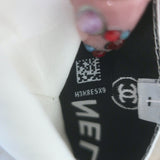 Chanel CC Embroidered Lace-Trim Sequined Tweed Jacket Cream Size 42