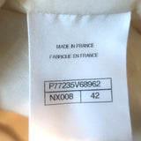 Chanel CC Embroidered Lace-Trim Sequined Tweed Jacket Cream Size 42