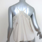 Zadig & Voltaire Christy Strass Rhinestone Camisole Ecru Silk Size Extra Small
