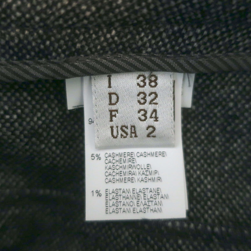 Brunello Cucinelli Monili-Detail Cropped Trousers Charcoal Wool-Cashmere Size 38