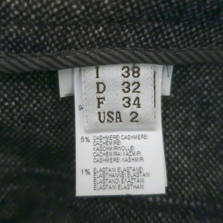 Brunello Cucinelli Monili-Detail Cropped Trousers Charcoal Wool-Cashmere Size 38