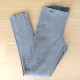 Polo Ralph Lauren Suede Leggings Grey Size Medium Pull-On Skinny Pants NEW