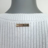 MICHAEL Michael Kors Lace-Up Sweater White Cotton Ribbed Knit Size Extra Small