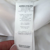 Andres Otalora Maxi Dress Kalal Green/Cream Printed Pleated Crepe Size 6