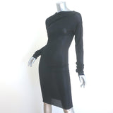 Dries Van Noten Hoan Asymmetric Ruched Dress Black Stretch Jersey Size Medium