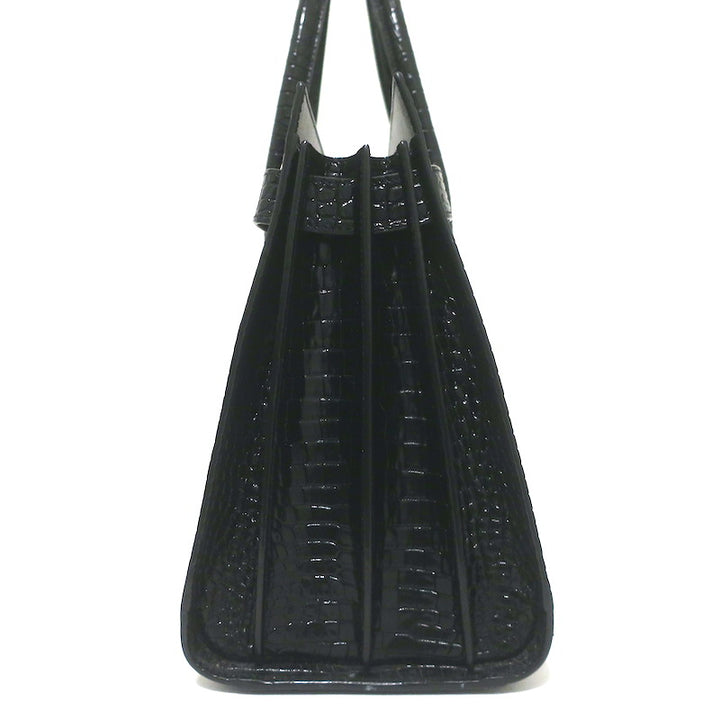 Saint Laurent Sac De Jour Small Tote Black Croc-Embossed Leather Crossbody Bag NEW