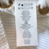 MICHAEL Michael Kors Lace-Up Sweater White Cotton Ribbed Knit Size Extra Small