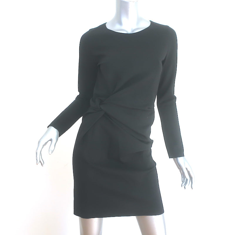 Lanvin Twist-Front Mini Dress Black Stretch Wool Size 36 Celebrity Owned Lanvin Twist-Front Mini Dress Black Stretch Wool Size 36 Celebrity Owned