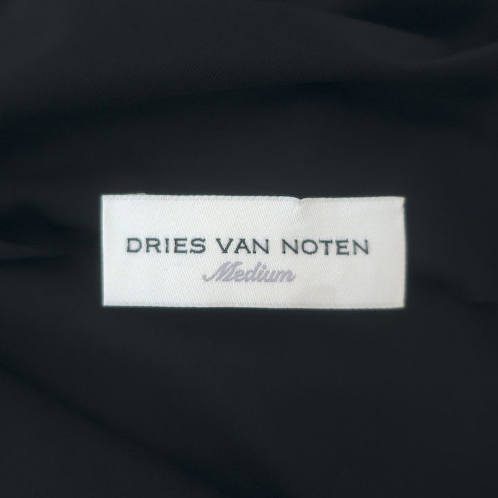 Dries Van Noten Hoan Asymmetric Ruched Dress Black Stretch Jersey Size Medium