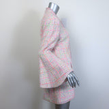 Chanel 24C Flared-Sleeve Neon Tweed Jacket Light Pink Cotton-Blend Size 42