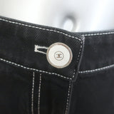 Chanel High-Waist Flared Bell Bottom Jeans Black Denim Size 38