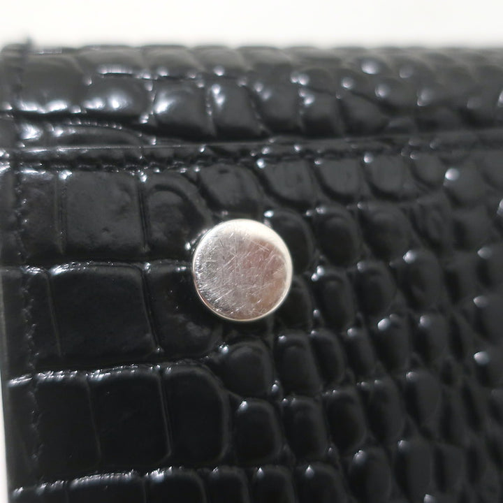 Saint Laurent Sac De Jour Small Tote Black Croc-Embossed Leather Crossbody Bag NEW