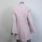 Chanel 24C Flared-Sleeve Neon Tweed Jacket Light Pink Cotton-Blend Size 42