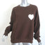 SPRWMN Heart Crewneck Sweatshirt Americano Brown Cotton Size Large