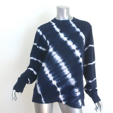 Tory Burch Tory Sport Tie Dye Crew Sweatshirt Navy French Terry Size Small