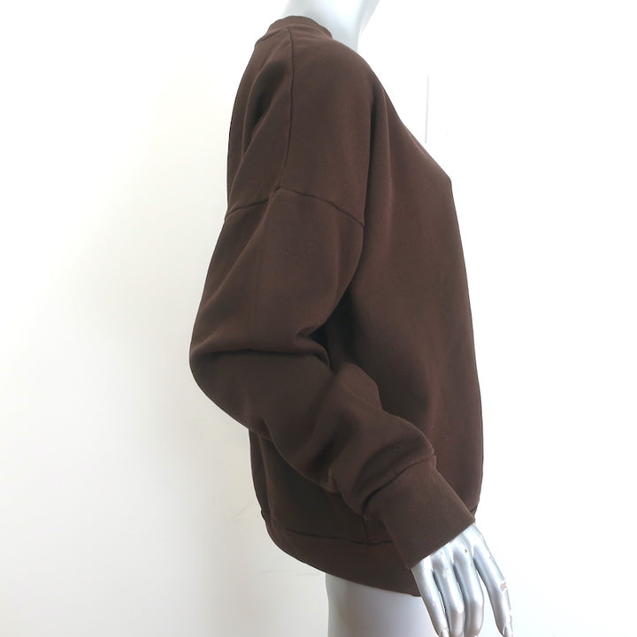 SPRWMN Heart Crewneck Sweatshirt Americano Brown Cotton Size Large