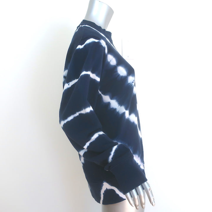 Tory Burch Tory Sport Tie Dye Crew Sweatshirt Navy French Terry Size Small