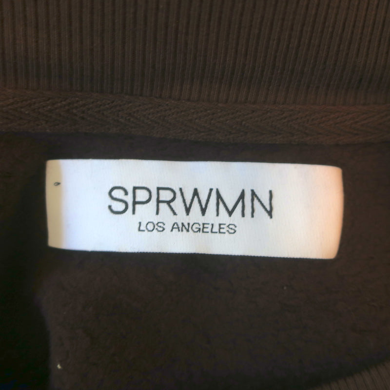 SPRWMN Heart Crewneck Sweatshirt Americano Brown Cotton Size Large