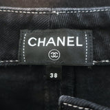 Chanel High-Waist Flared Bell Bottom Jeans Black Denim Size 38