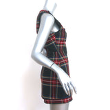 Maje Iris Tartan Plaid Sleeveless Romper Red/Multi Size 36