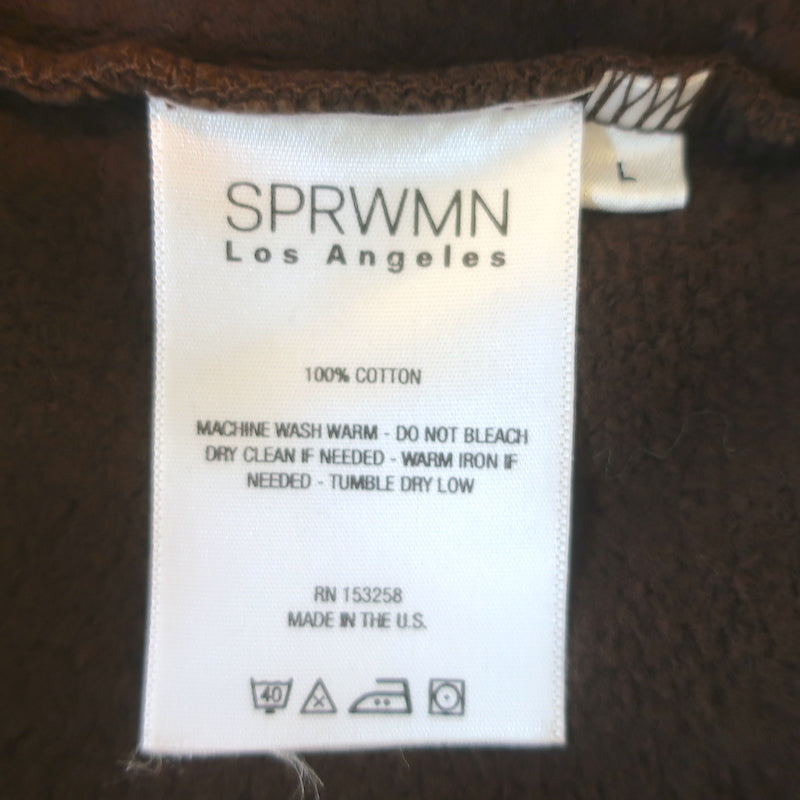 SPRWMN Heart Crewneck Sweatshirt Americano Brown Cotton Size Large