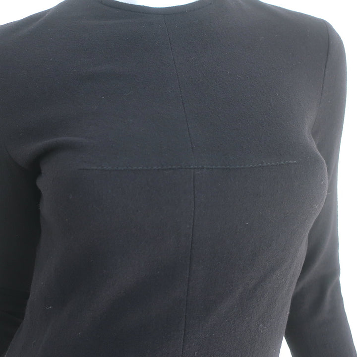 Givenchy Mini Sheath Dress Black Stretch Wool Size 38