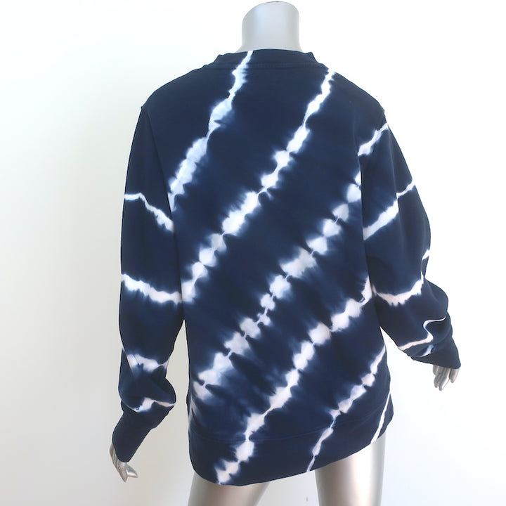 Tory Burch Tory Sport Tie Dye Crew Sweatshirt Navy French Terry Size Small