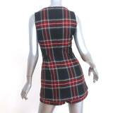 Maje Iris Tartan Plaid Sleeveless Romper Red/Multi Size 36
