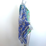 Etro Poncho Blouse Multicolor Paisley Print Silk Chiffon One Size