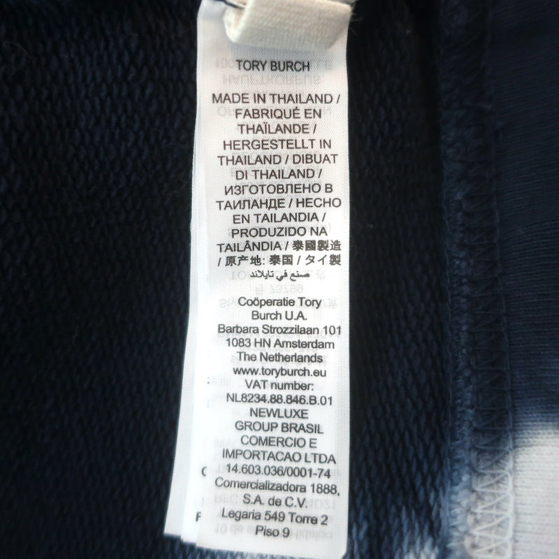 Tory Burch Tory Sport Tie Dye Crew Sweatshirt Navy French Terry Size Small